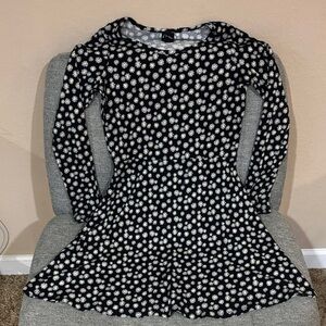 Art Class Black and White Floral Kids Dress